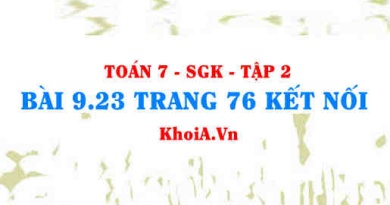 Bài 9.23 trang 76 Toán 7 Kết nối tri thức Tập 2